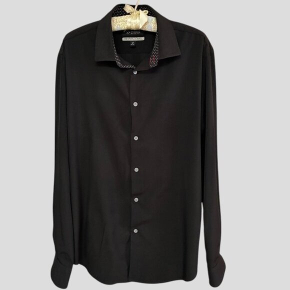 Report Collection Black Long Sleeve 4-Way Stretch Dress Shirt - Picture 3 of 13